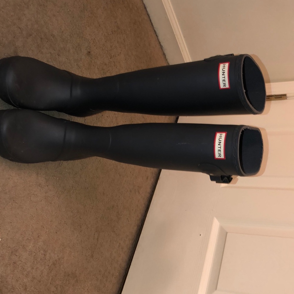 Gray hunter boots